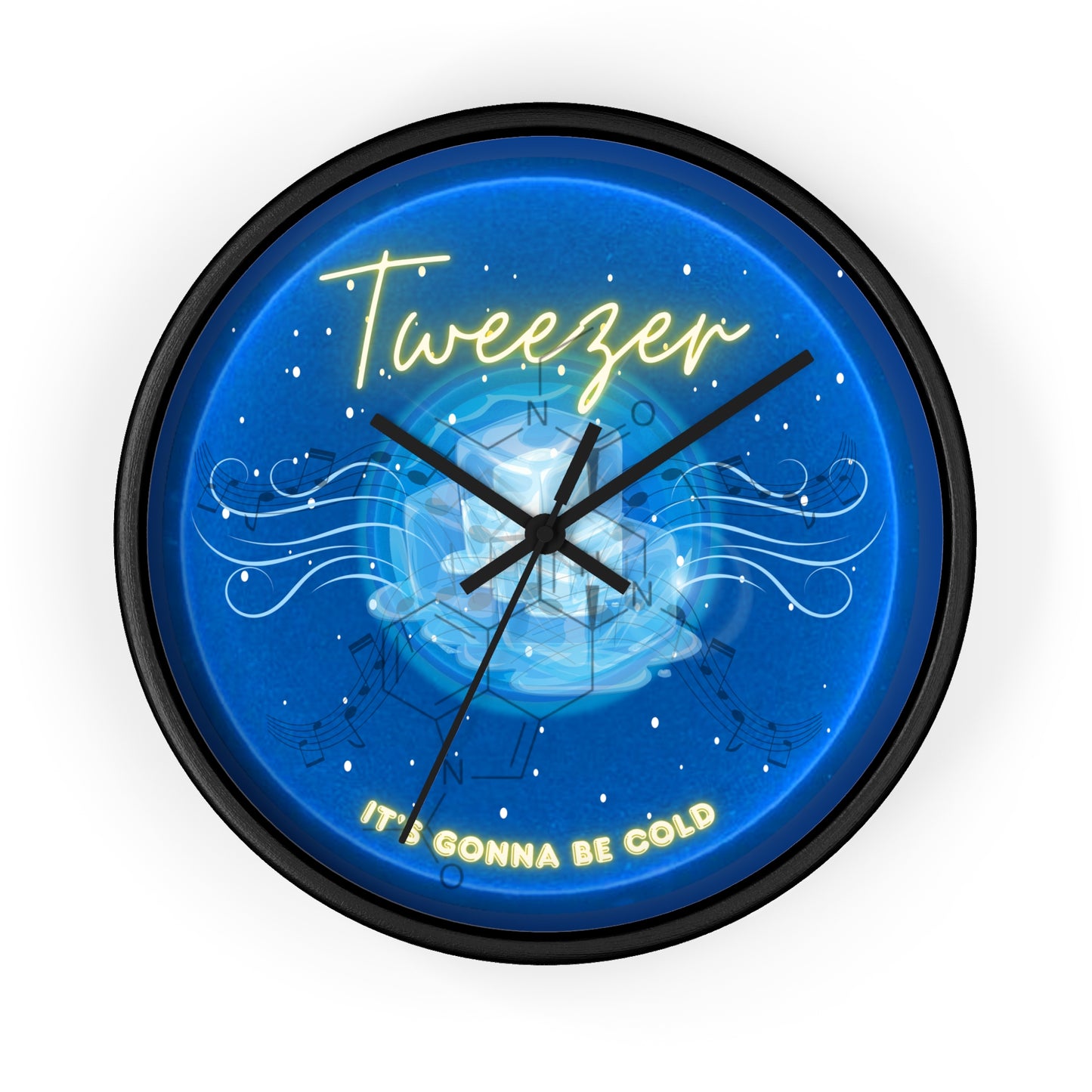 Lumpy Wall Clock - "The Donut Clock Reprised" - vivid blue donut w/dark blue background