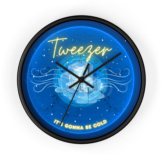 Lumpy Wall Clock - "The Donut Clock Reprised" - vivid blue donut w/dark blue background