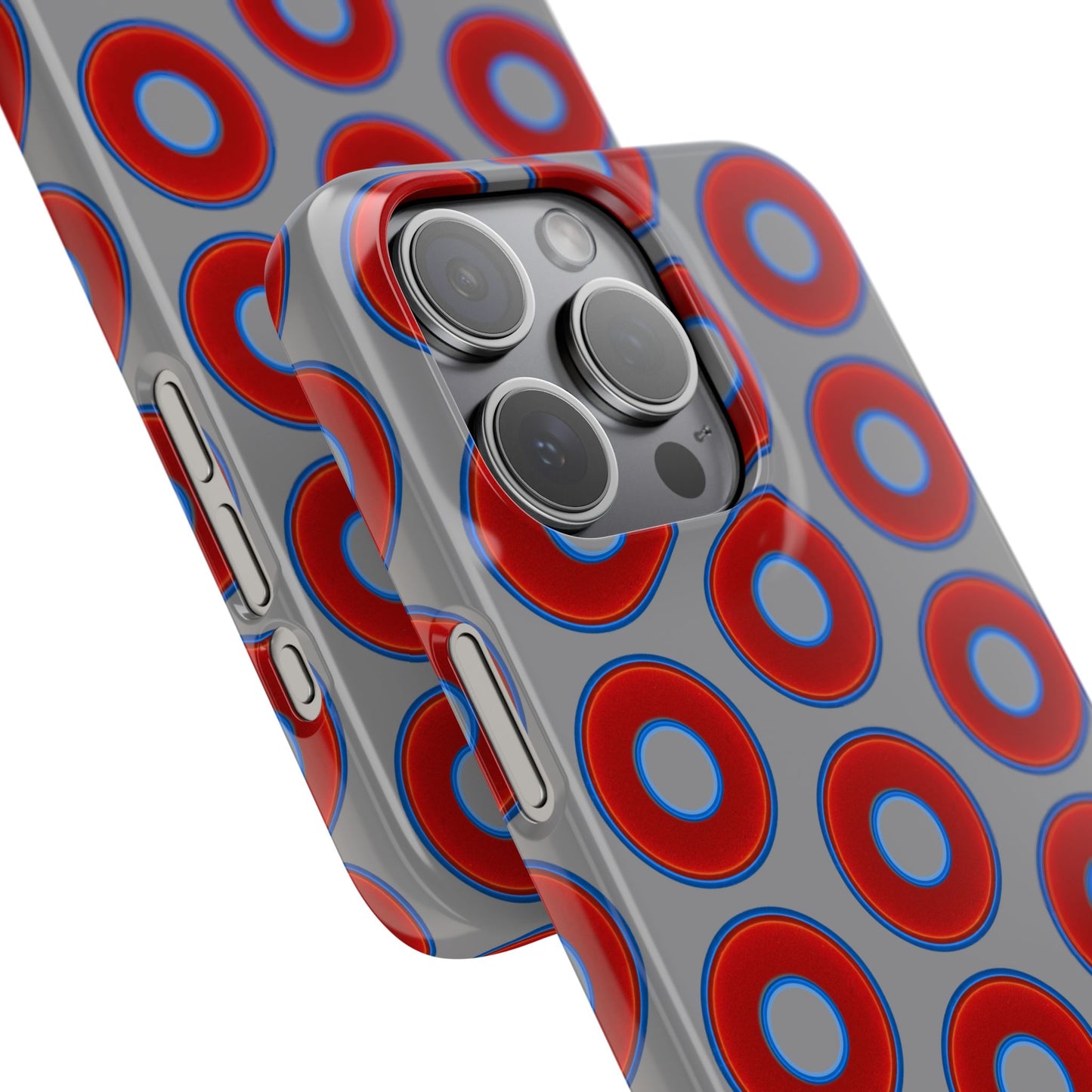 Donut Snap Case - red vivid donut print w/gray background