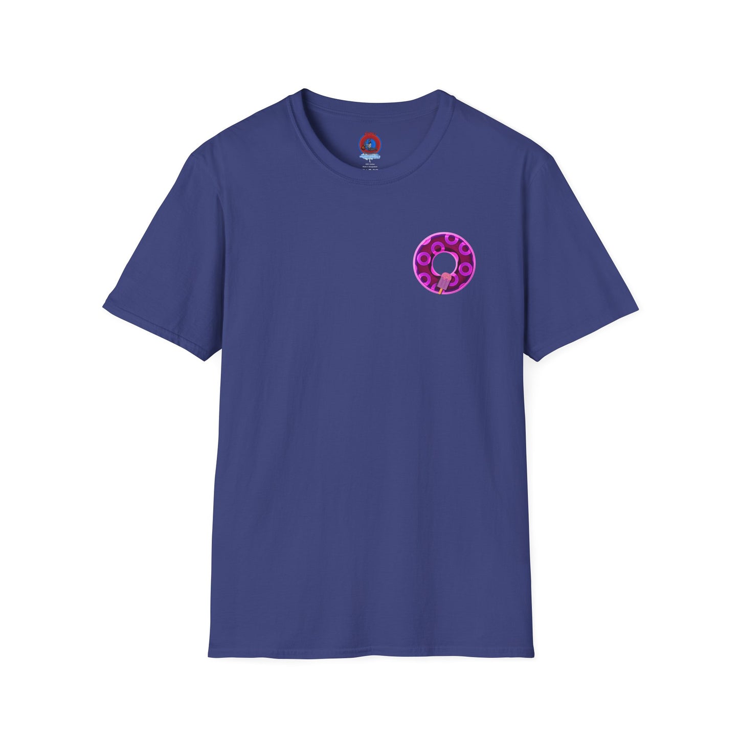 Classic Donut Tee - Unisex Soft-Style - "It's Ice Cream Popsicles - YEMSG Donut" - purple/magenta paradox donut - variant 1