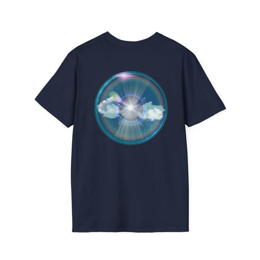Classic Donut Tee - Unisex Soft-Style - "The Original Divided Donut' - light blue sky donut