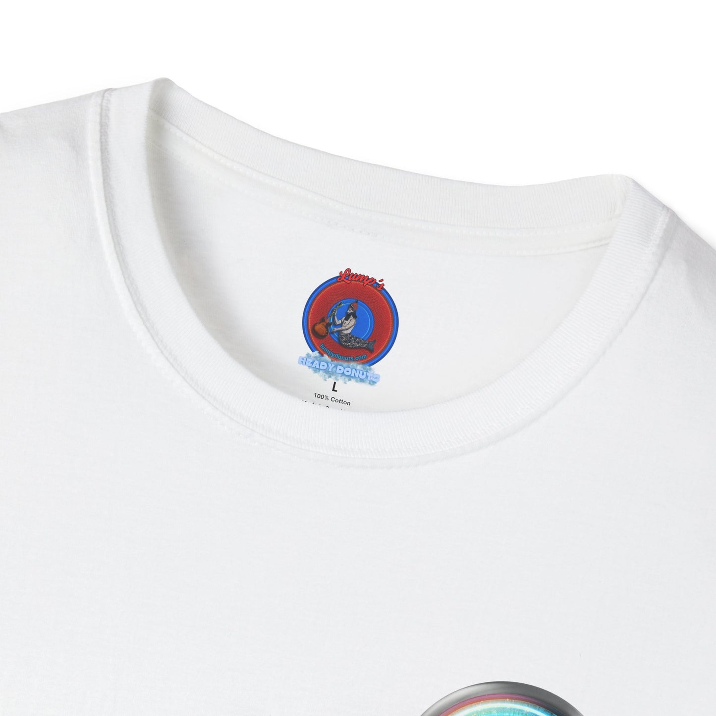 Classic Donut Tee - Unisex Soft-Style - "Donut of Life Tee" - vivid turquoise tube donut - variant 3