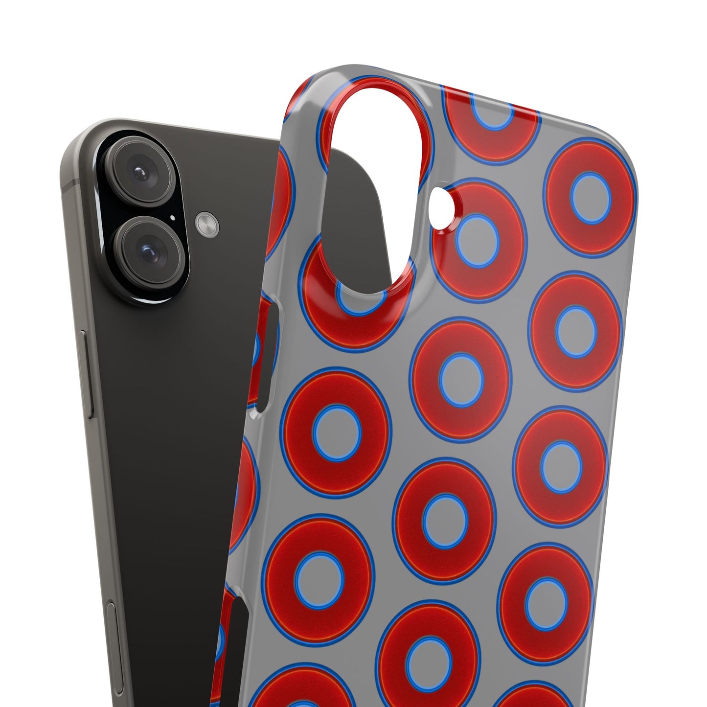 Donut Snap Case - red vivid donut print w/gray background