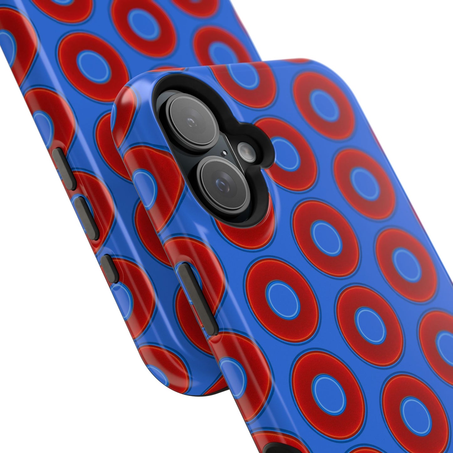 Magnetic Tough Donut Case - red vivid donut print w/medium royal blue background