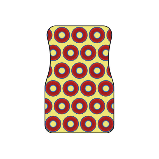 Contacted Car Mats - vivid donut print w/yellow background