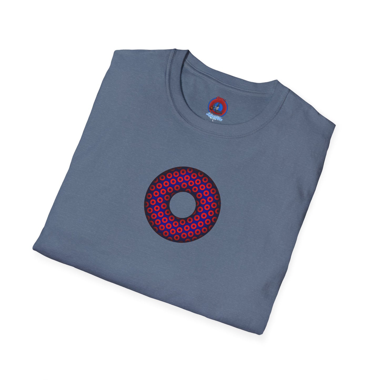 Plain Donuts/Unisex Soft-Style - "Plain Paradoxical Grided Donuts" - red/blue donuts
