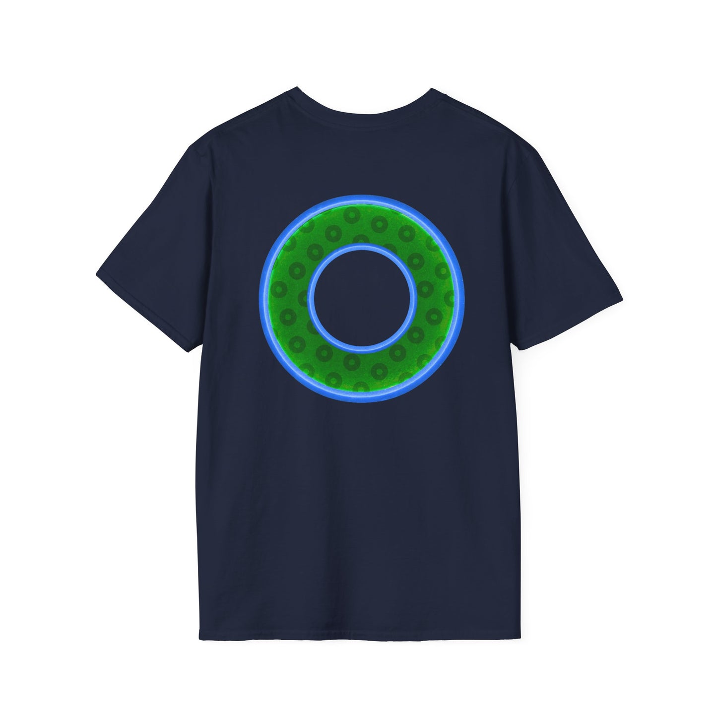 Plain Donuts/Unisex Soft-Style - "Plain Wide Mouthed Paradoxical Donuts" - green/light blue donuts