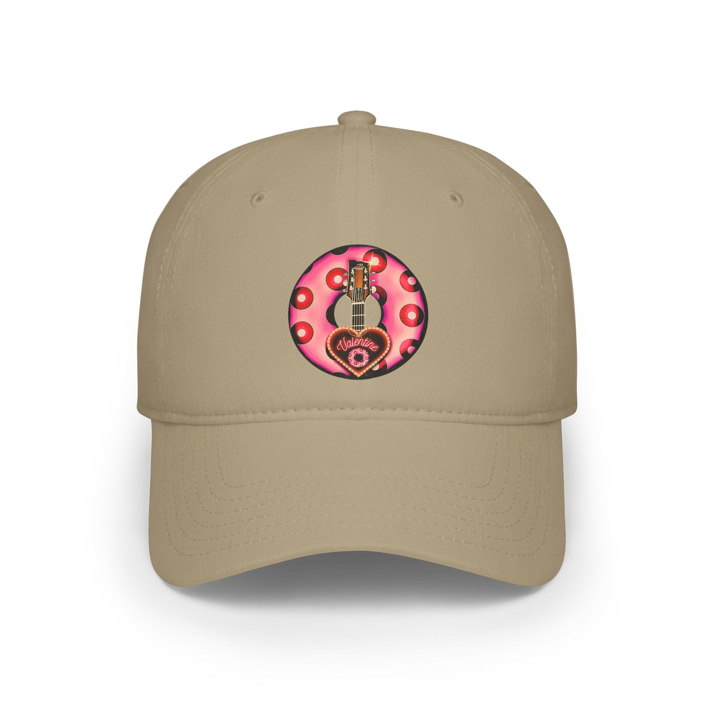 Lumpy Donut Baseball Cap - "Would You Be My Donut?" - paradoxical hot pink/red blimpy donut w/ - variant 1