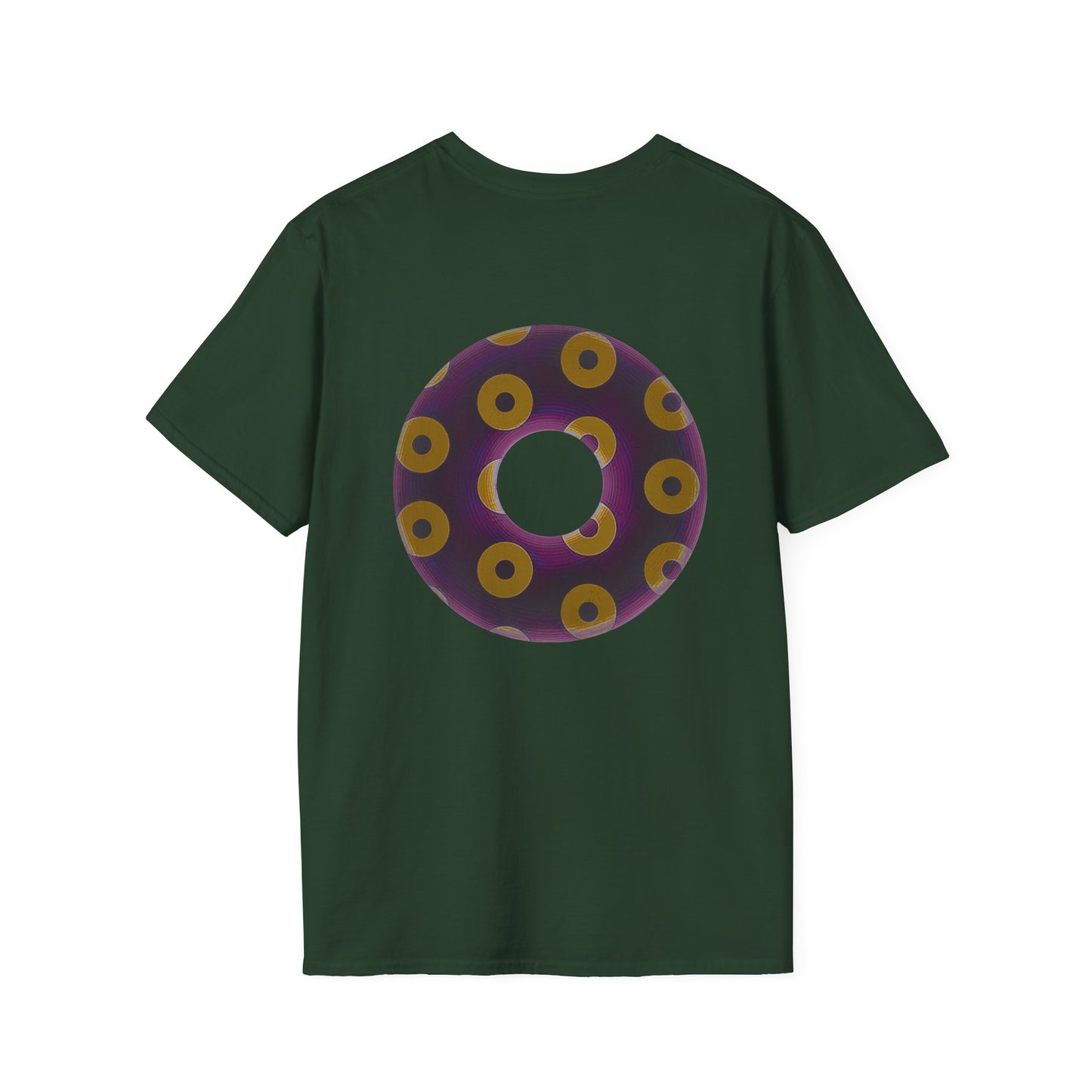 Plain Donuts/Unisex Soft-Style - "Plain Blimpy Paradoxical Donuts" - dark red-purple/dark yellow donuts
