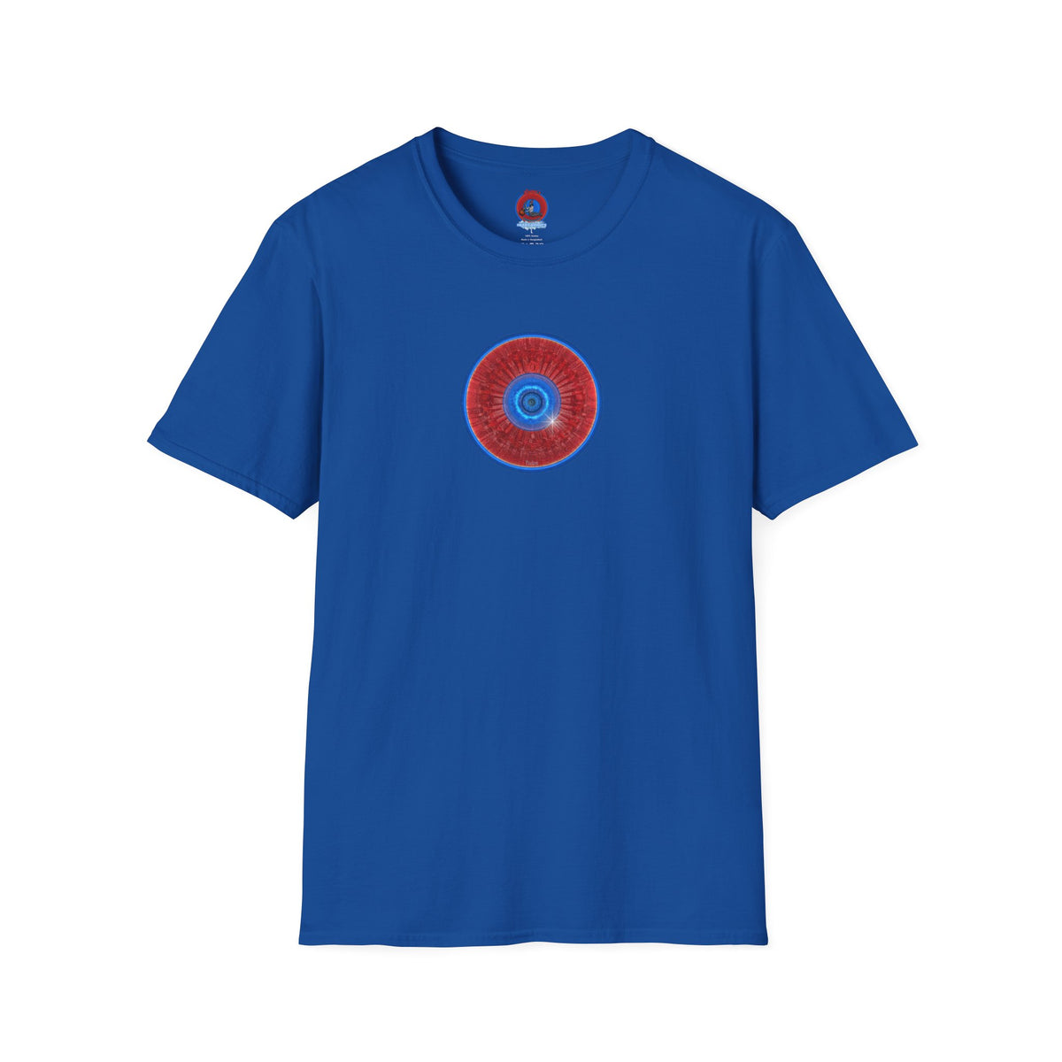Classic Donut Tee - Unisex Soft-Style - "Graphic Translation Tee Shirt" - vivid red/blue tube donut - variant 1
