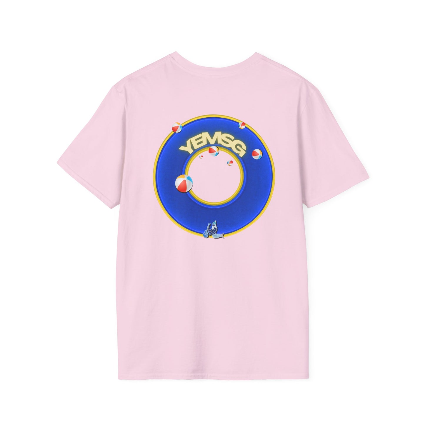 Donut Tee - Unisex Soft-Style - "The Donut's Secret Ingredient? MSG" - vivid blue/yellow donut - variant 2