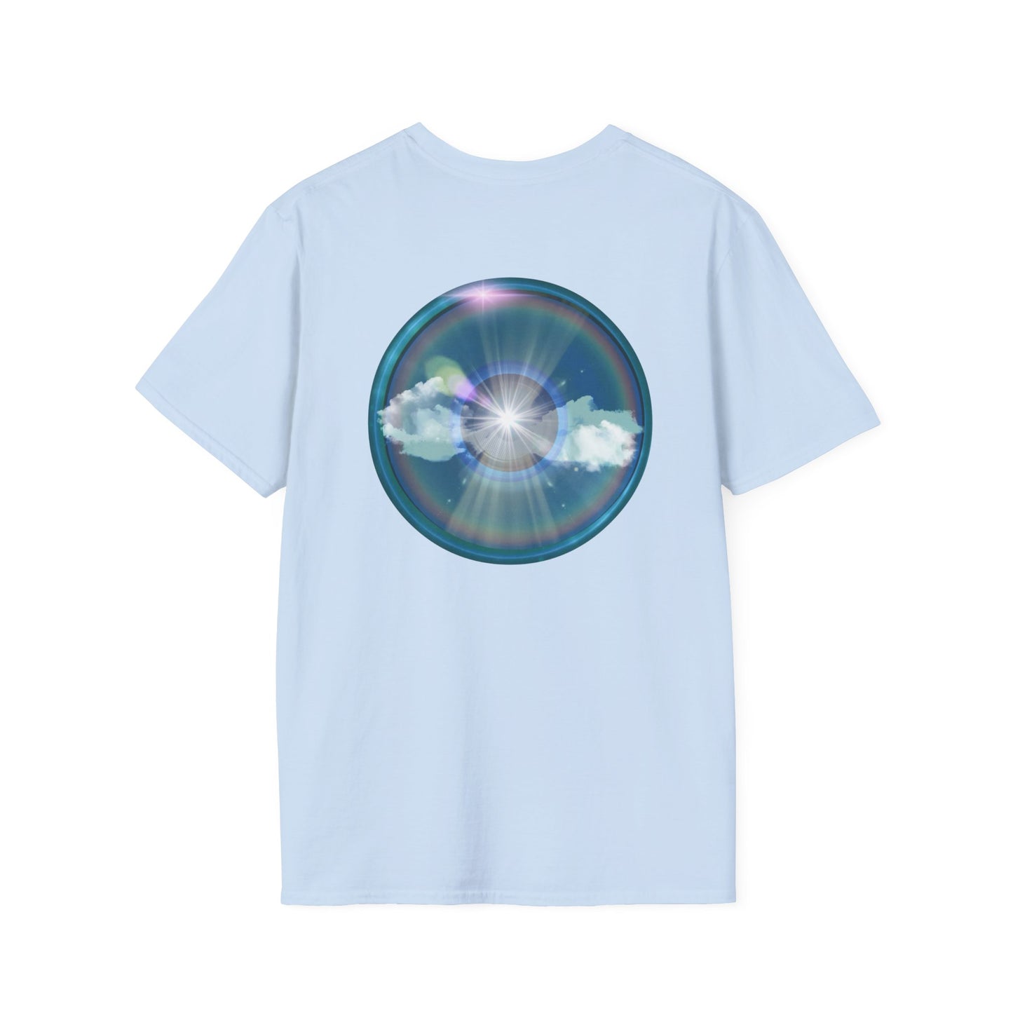 Classic Donut Tee - Unisex Soft-Style - "The Divided Donut" - variant 3 - blue donut [*50% to The Divided Sky Foundation]
