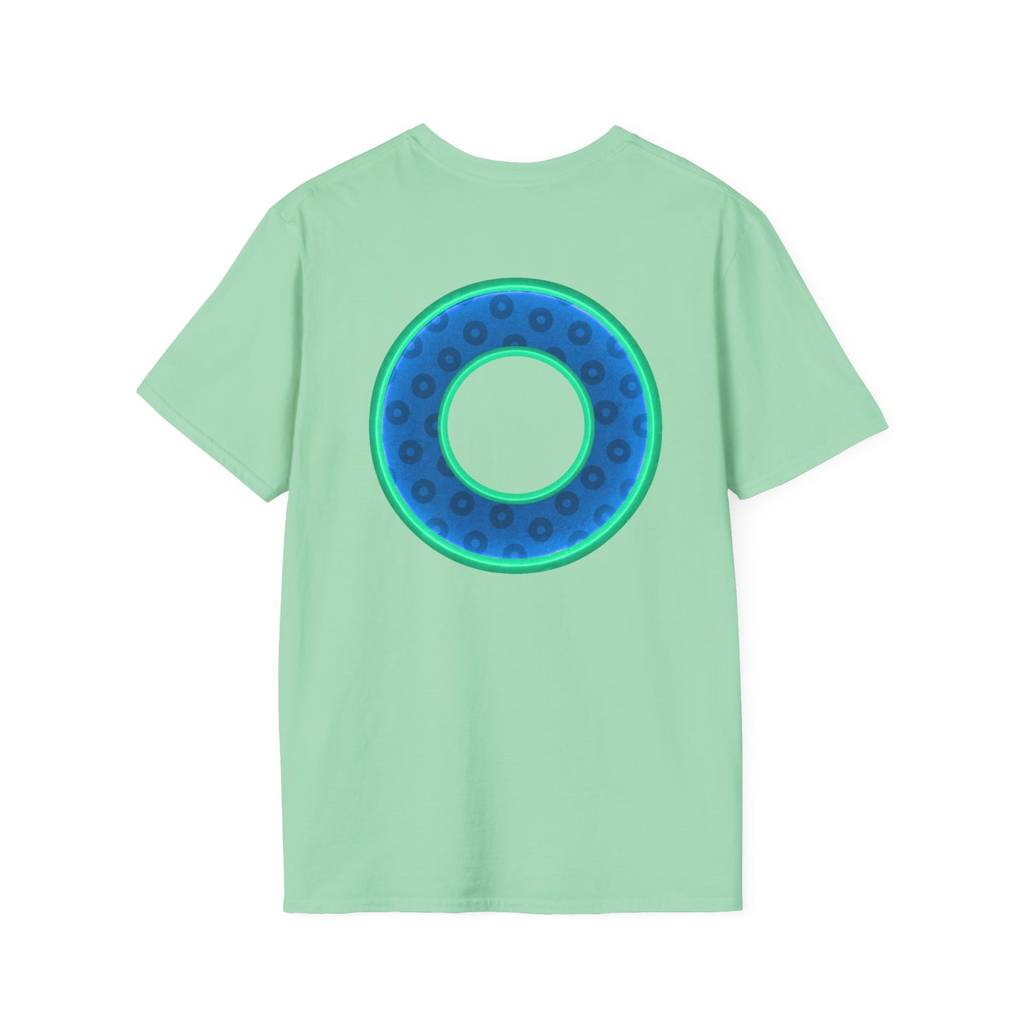 Plain Donuts/Unisex Soft-Style - "Plain Wide Mouthed Paradoxical Donuts" - royal blue/mint green donuts