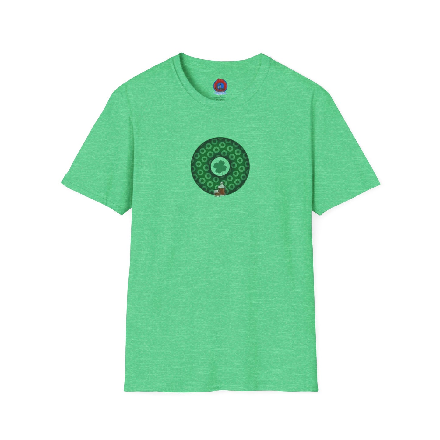 Classic Donut Tee - Unisex Soft-Style - "Patron Saint of Donuts" - St. Patrick's Day Donut - w/whiskey - holiday edition - variant 2