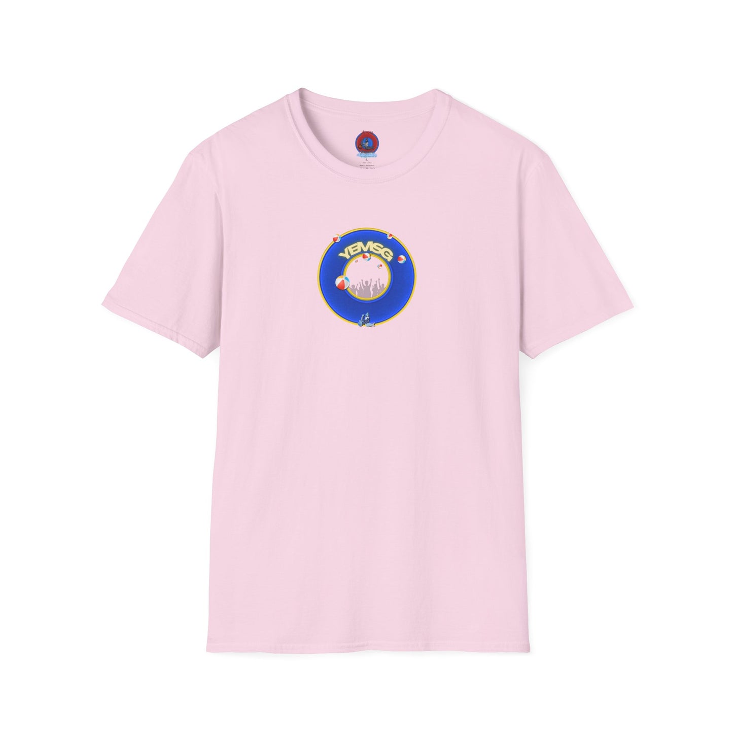 Donut Tee - Unisex Soft-Style - "The Donut's Secret Ingredient? MSG" - vivid blue/yellow donut - variant 2