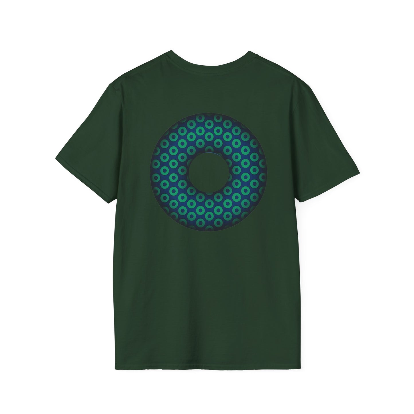 Plain Donuts/Unisex Soft-Style - "Plain Paradoxical Grided Donuts" - dark blue/teal donuts