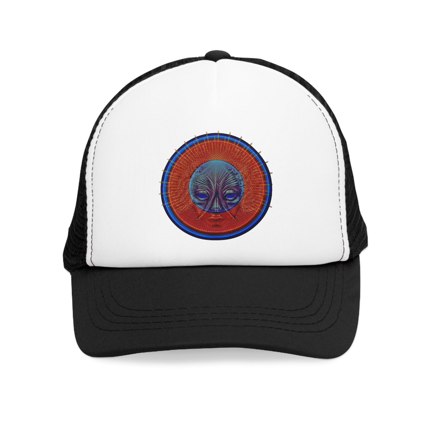 Lumpy Trucker Hat - "Conjurers of Awesome" - variant 2 - red donut