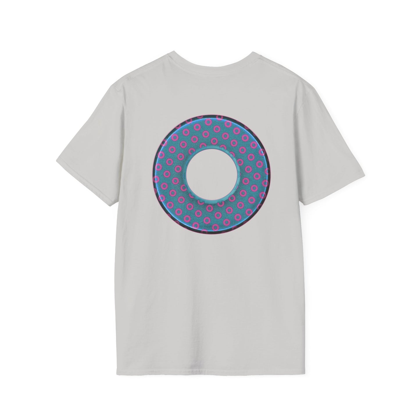 Plain Donuts/Unisex Soft-Style - "Plain Electric Paradoxical Donuts" - light blue/magenta donuts