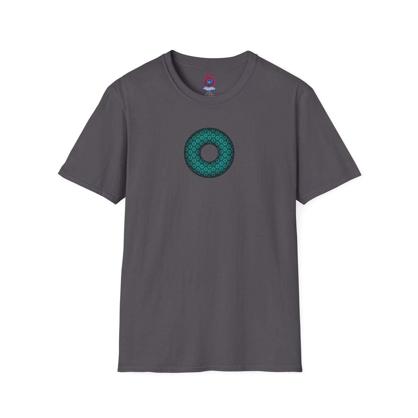 Plain Donuts/Unisex Soft-Style - "Plain Paradoxical Grided Donuts" - light green/midnight teal donuts
