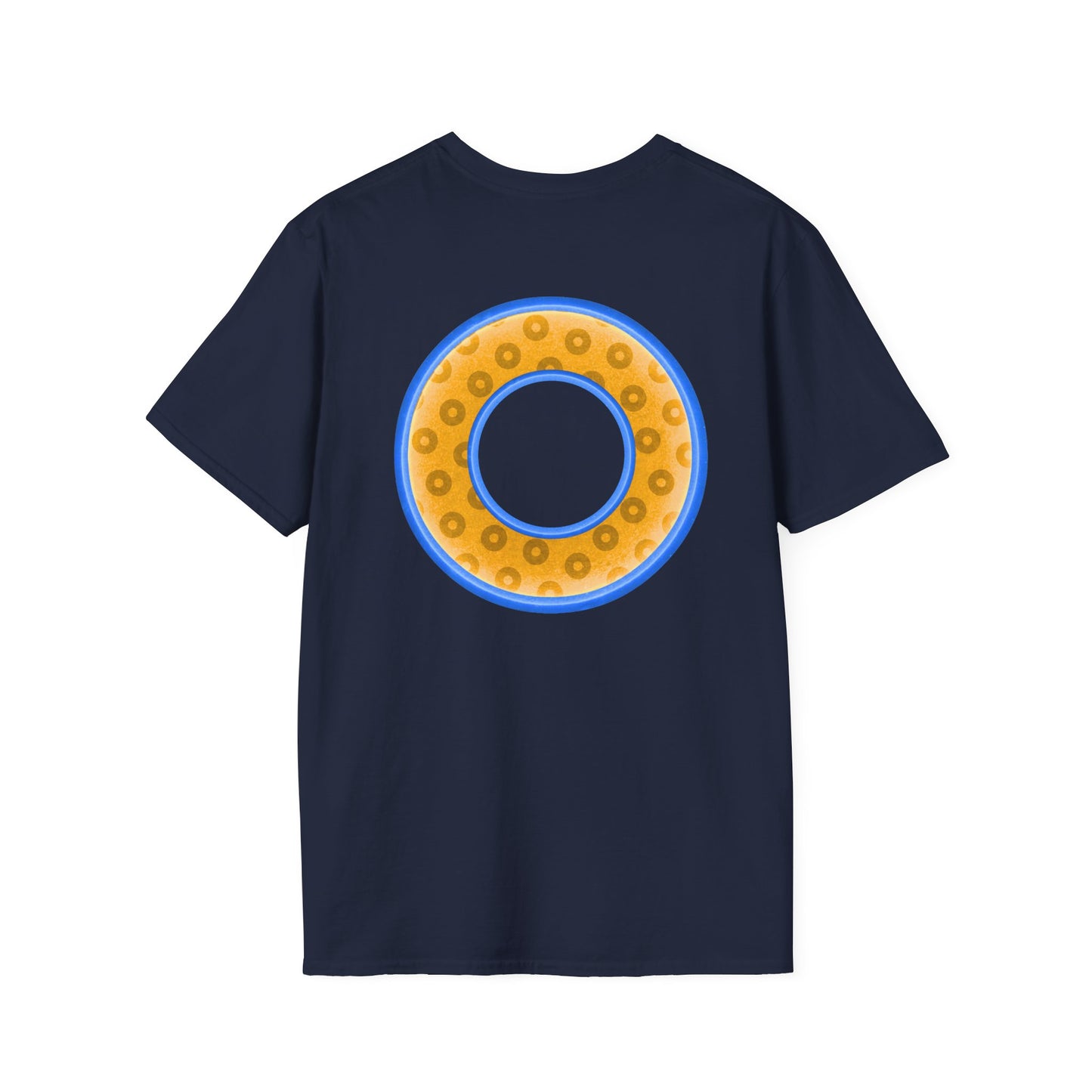 Plain Donuts/Unisex Soft-Style - "Plain Wide Mouthed Paradoxical Donuts" - yellow/light blue donuts