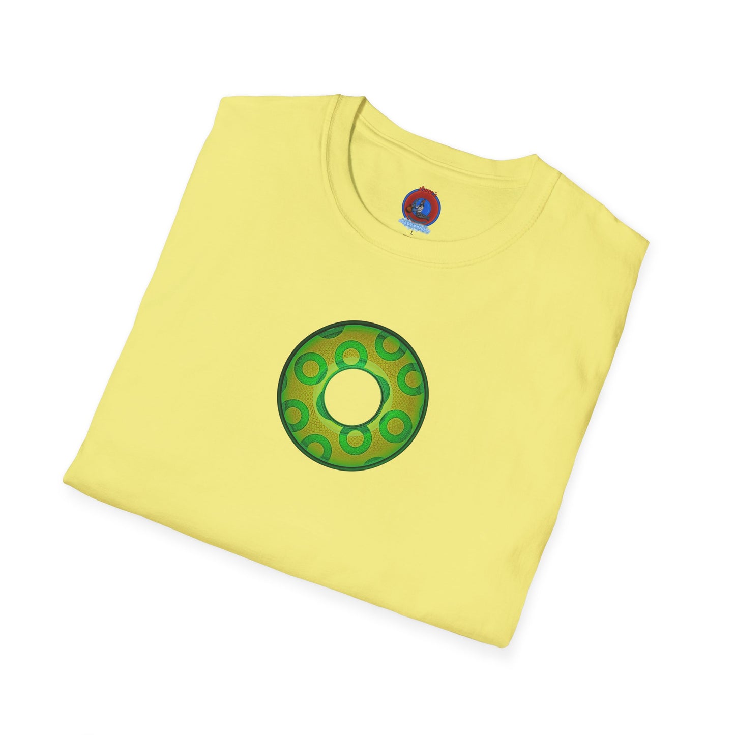 Plain Donuts/Unisex Soft-Style - "Plain Rustic Paradoxical Donuts" - gold/light green donuts