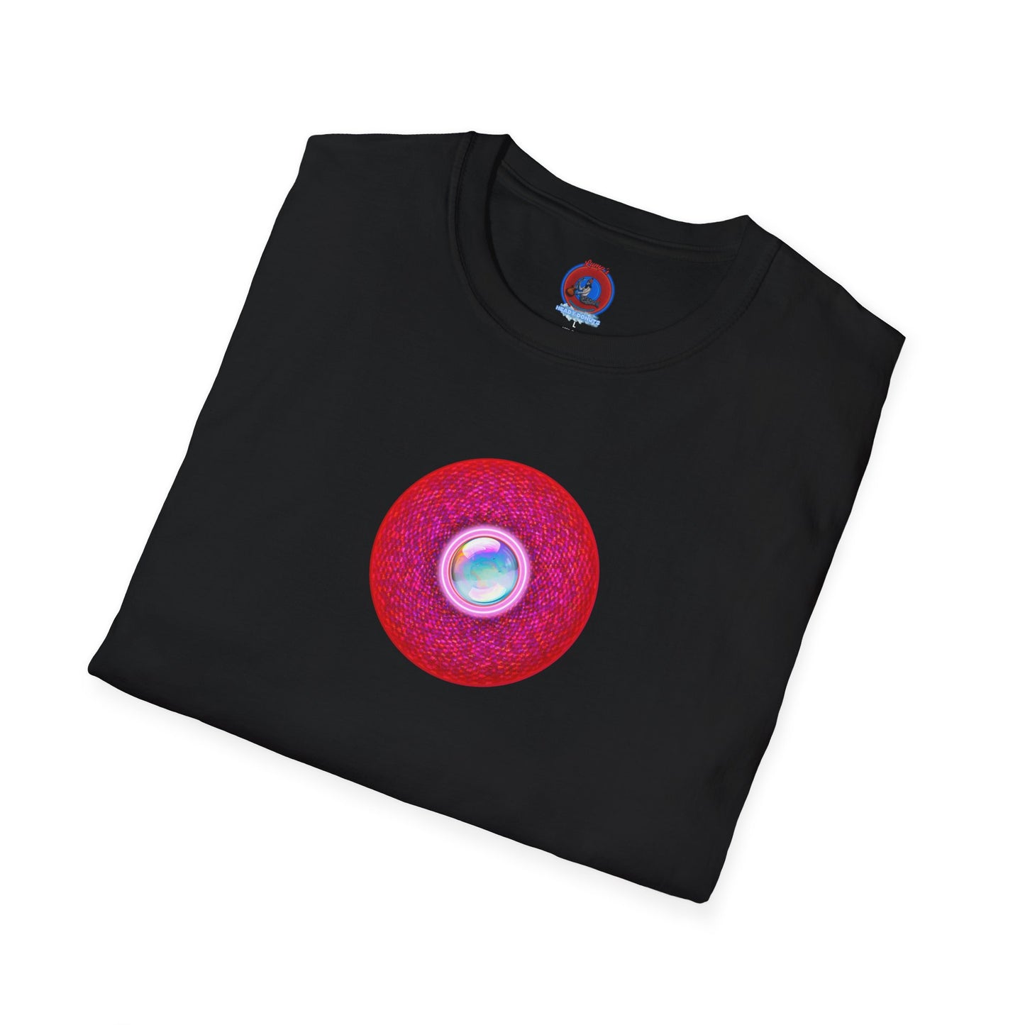 Classic Donut Tee - Unisex Soft-Style - "The Crystal Ballers Donut' - magenta pixilated donut