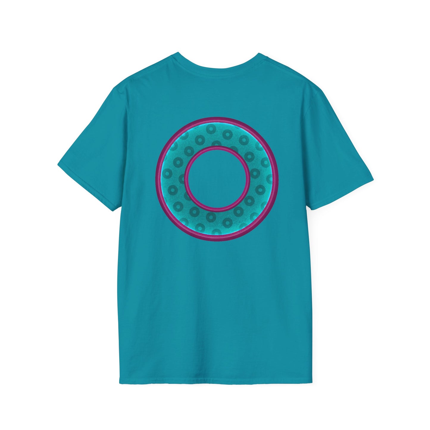 Plain Donuts/Unisex Soft-Style - "Plain Wide Mouthed Paradoxical Donuts" - teal/purple donuts