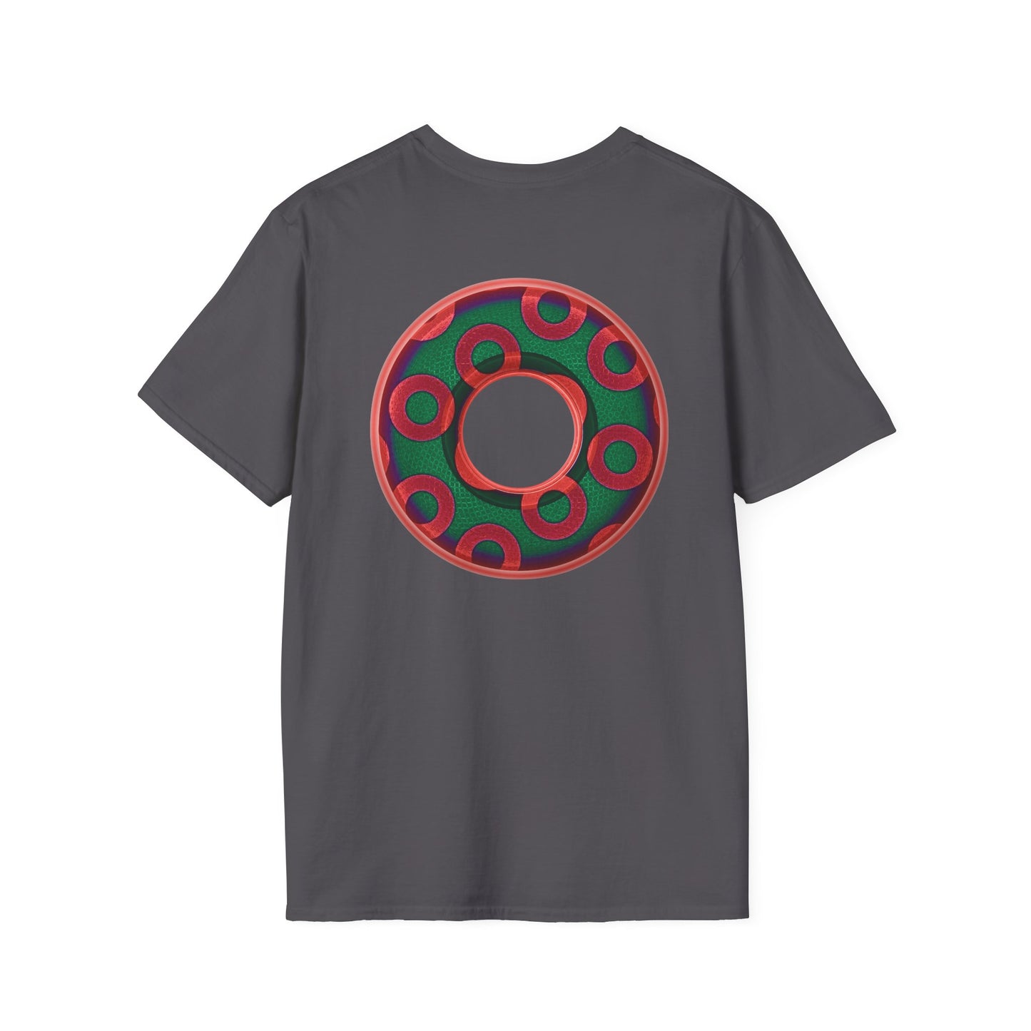 Plain Donuts/Unisex Soft-Style - "Plain Rustic Paradoxical Donuts" - green/red donuts
