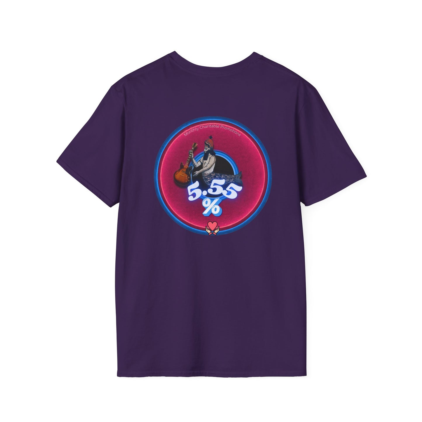 Classic Donut Tee - Unisex Soft-Style - "The 5.55% Donut" - vivid magenta donut - [*charitable print - 5.55% of profit to General Fund]