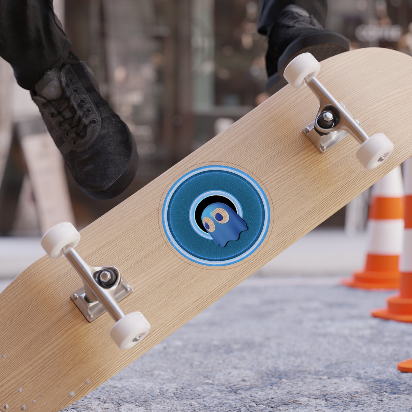 Donut Bumper/Outdoor Sticker - "The Story of the Donut" - series 1.0 - variant 2 - blue/blue donut - [Die-Cut] 6"x 6"