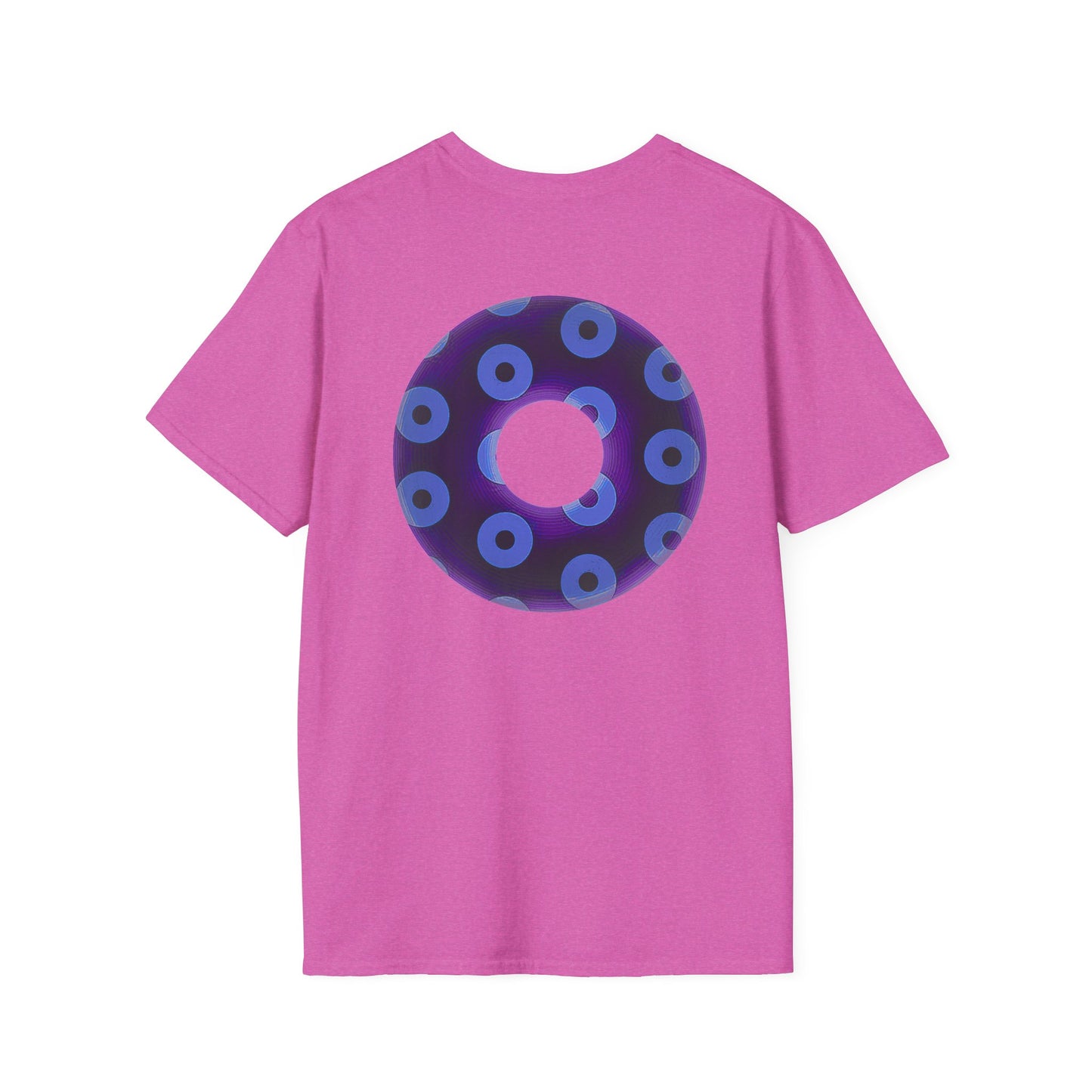 Plain Donuts/Unisex Soft-Style - "Plain Blimpy Paradoxical Donuts" - dark purple/Carolina blue donuts