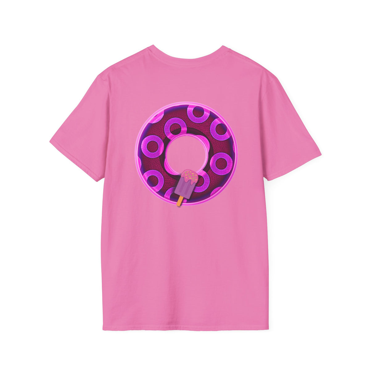 Classic Donut Tee - Unisex Soft-Style - "It's Ice Cream Popsicles - YEMSG Donut" - purple/magenta paradox donut - variant 1