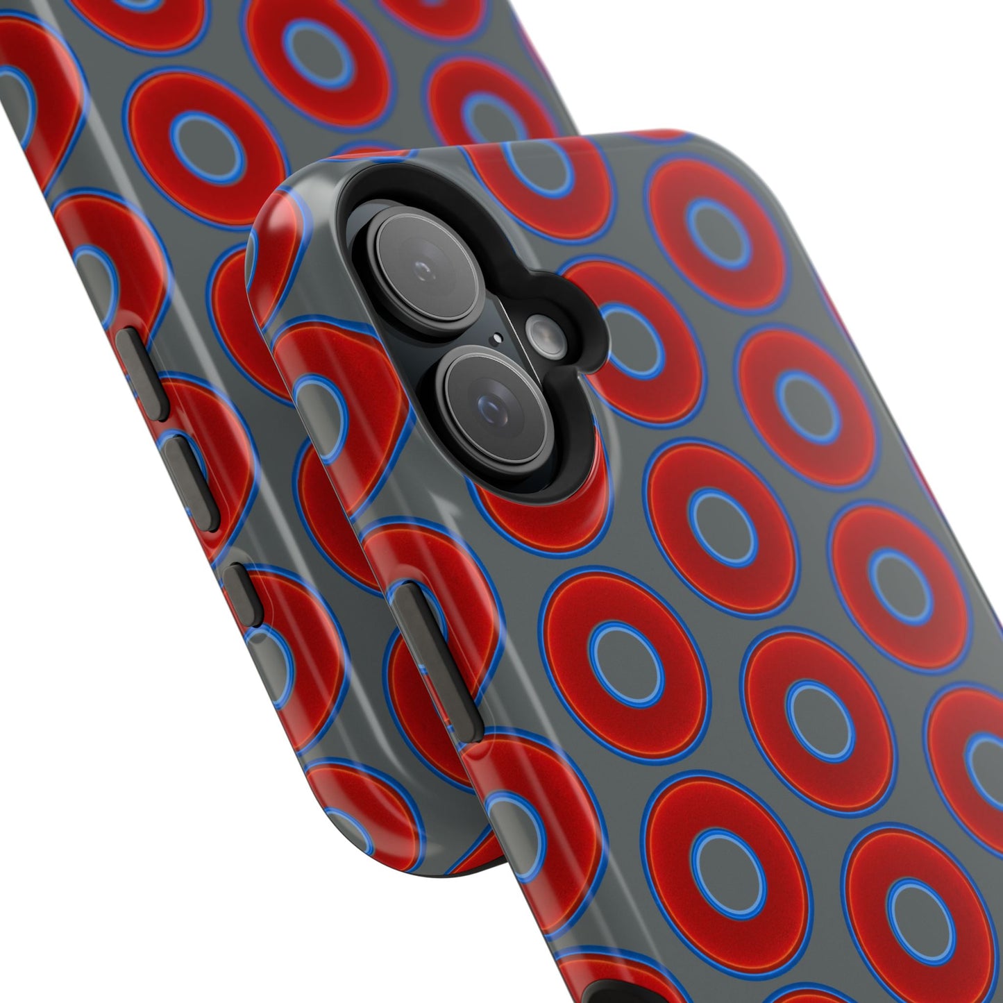 Magnetic Tough Donut Case - red vivid donut print w/dark gray background