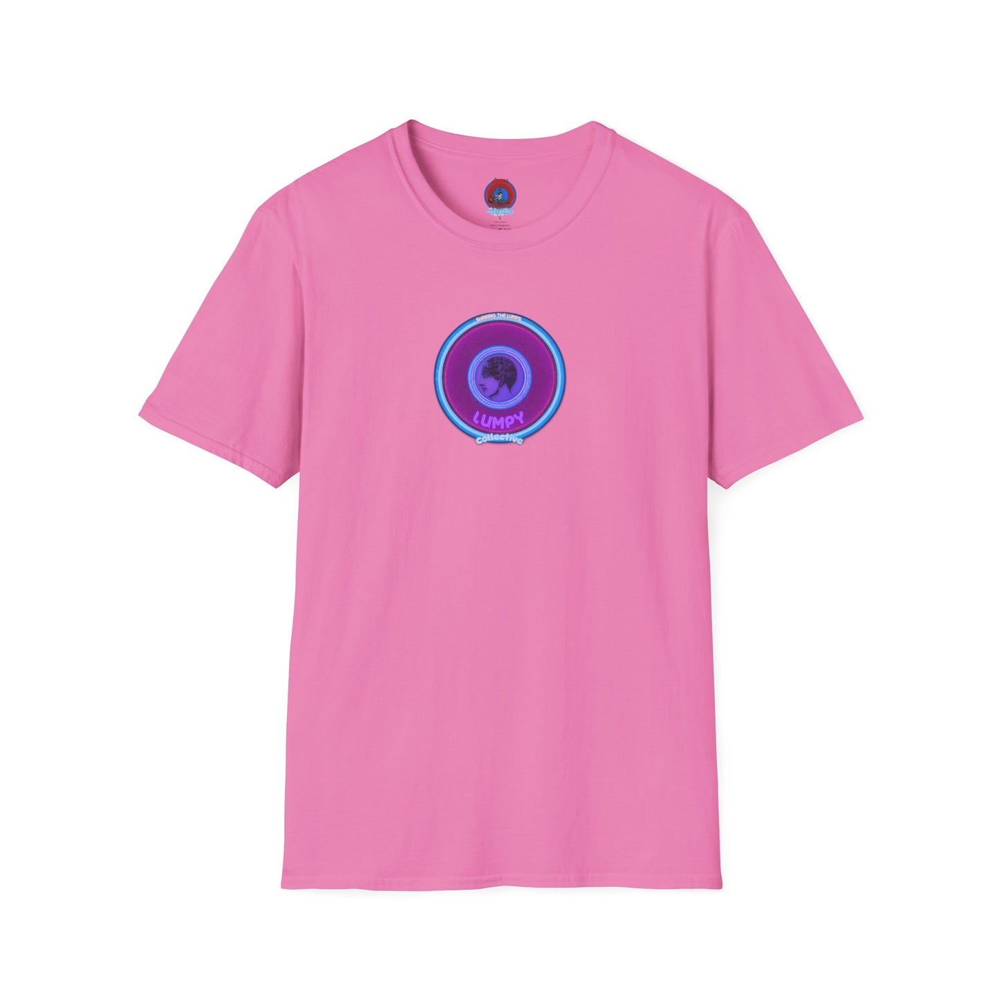 Classic Donut Tee - Unisex Soft-Style - "Lumpy Collective Donut" - rustic purple/light blue lumpy donut - variant 2