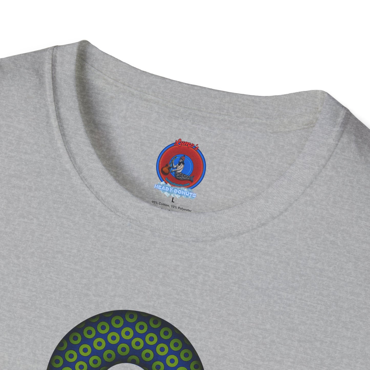 Plain Donuts/Unisex Soft-Style - "Plain Paradoxical Grided Donuts" - lime/dark blue donuts
