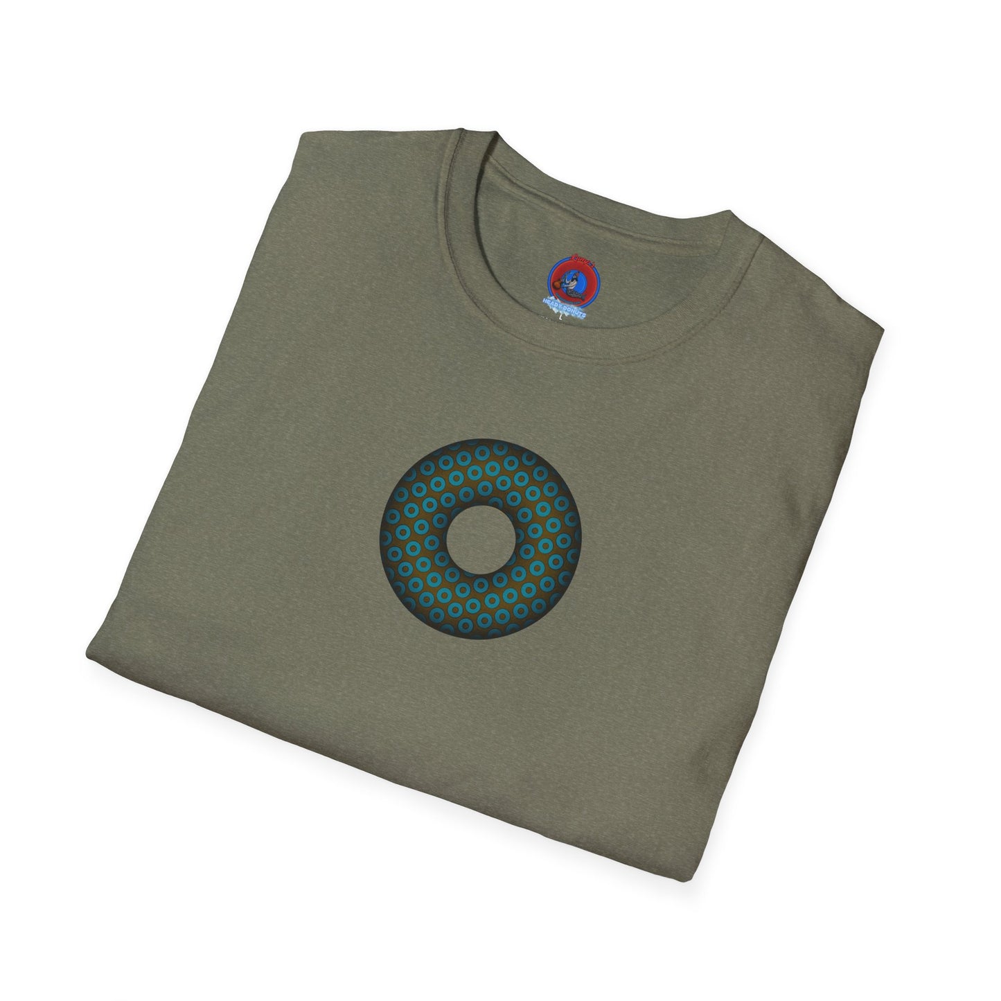Plain Donuts/Unisex Soft-Style - "Plain Paradoxical Grided Donuts" - teal/brown donuts