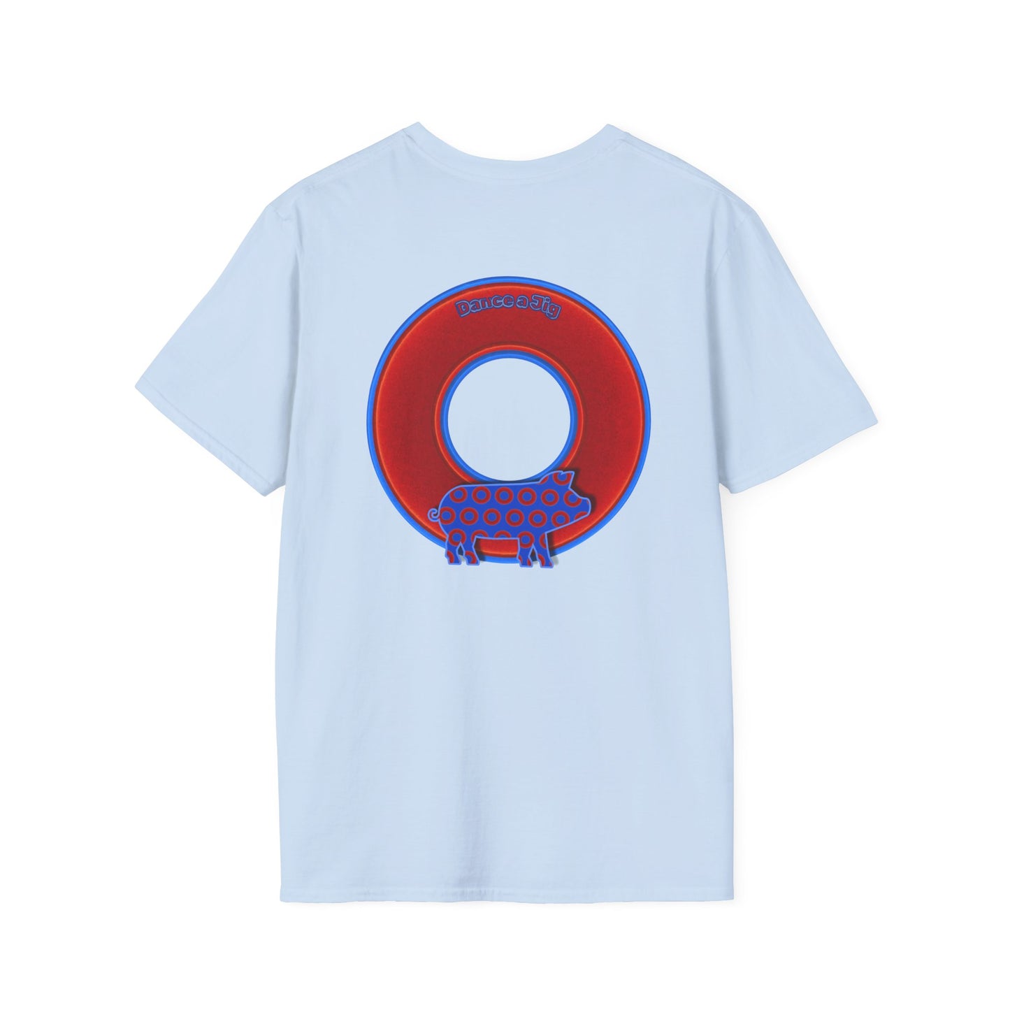 Classic Donut Tee - Unisex Soft-Style - "Guyute's Ugly Donut" - vivid red/blue donut - variant 1