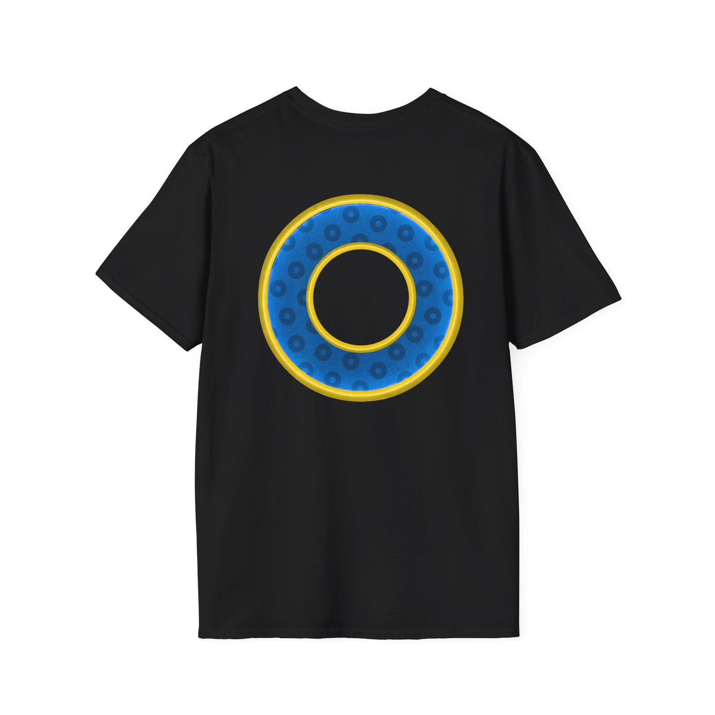 Plain Donuts/Unisex Soft-Style - "Plain Wide Mouthed Paradoxical Donuts" - blue/yellow donuts