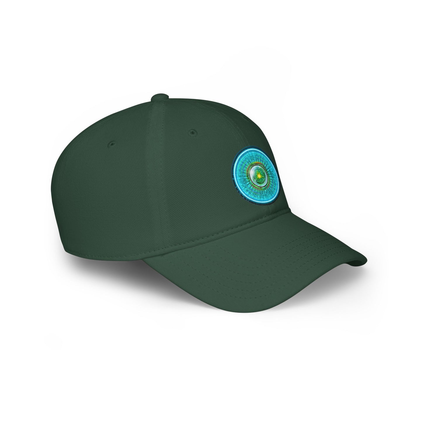 Lumpy Donut Baseball Cap - "Donut of Life Patch" - vivid turquoise tube donut w/ - variant 1
