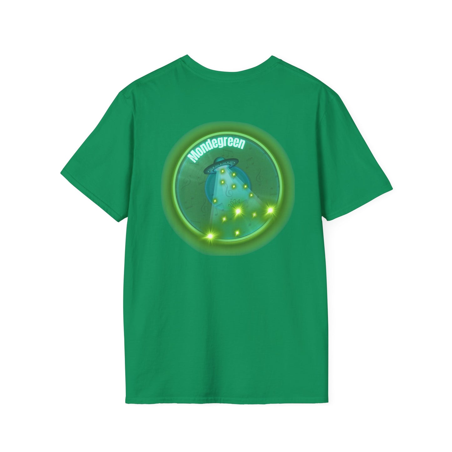 Classic Donut Tee - Unisex Soft-Style - "Close Encounters of the Delaware kind - Mondegreen Donut"  " variant 1 - green donut