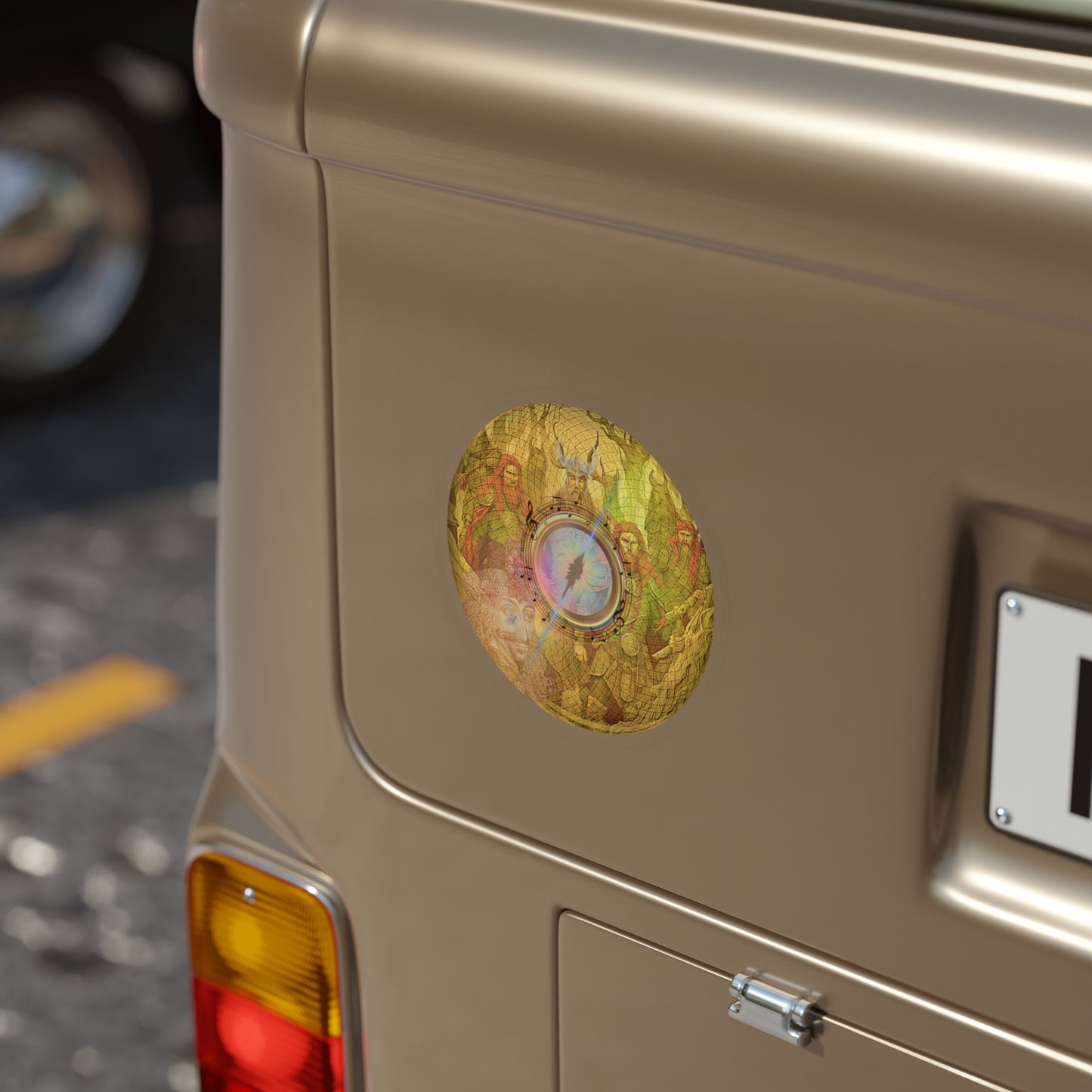 Donut Bumper/Outdoor Sticker - "Vlad's Royal Donut Stash" - series 1.0 - gold donut - [Die-Cut] 6"x 6"