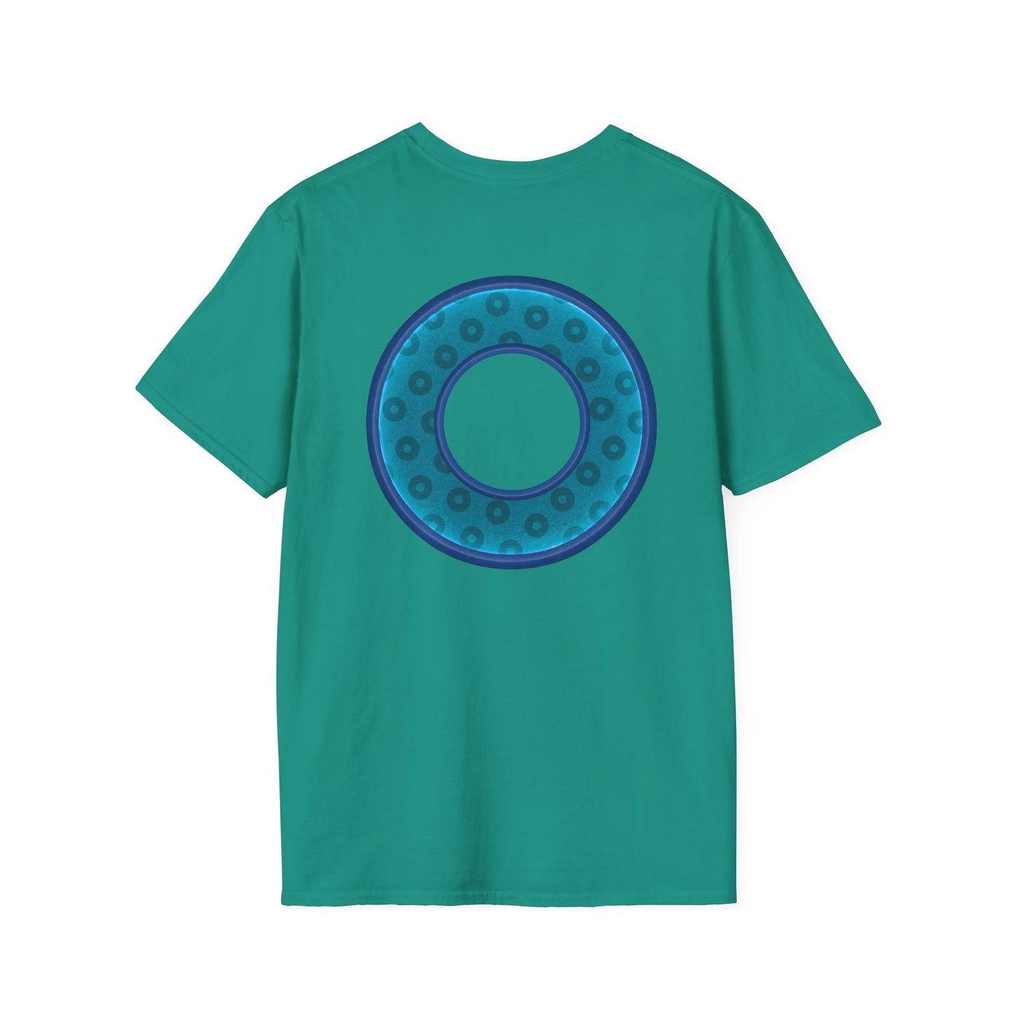 Plain Donuts/Unisex Soft-Style - "Plain Wide Mouthed Paradoxical Donuts" - aquamarine/dark blue donuts