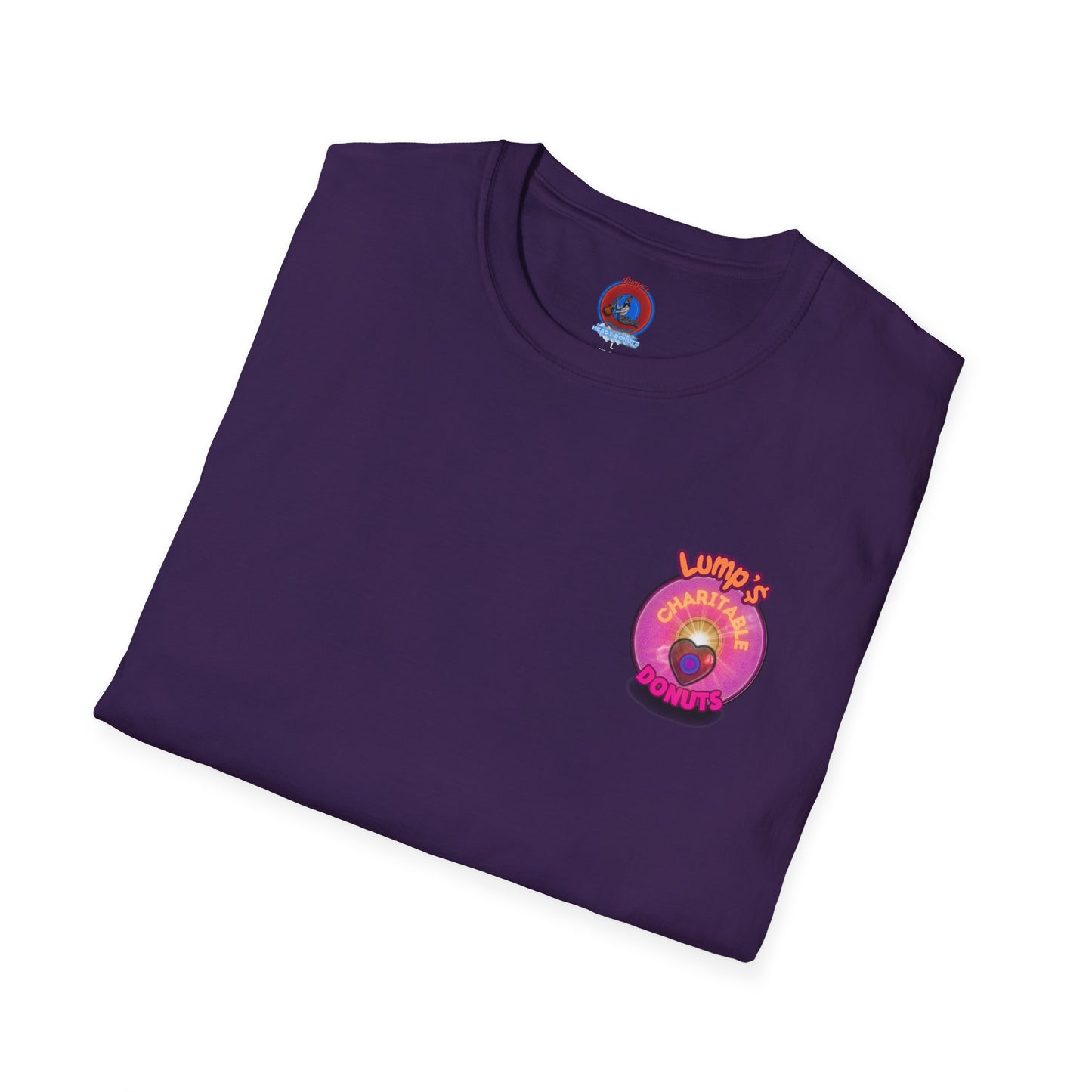 Classic Donut Tee - Unisex Soft-Style - "Lump's Official Charitable Donut" - series 1.0  - magenta donut [*100 to general charity fund]