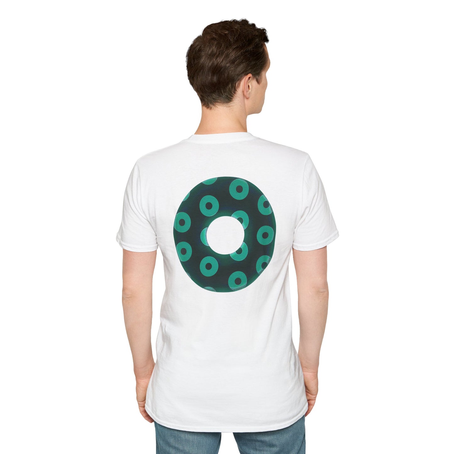 Plain Donuts/Unisex Soft-Style - "Plain Blimpy Paradoxical Donuts" - dark green/seafoam green donuts