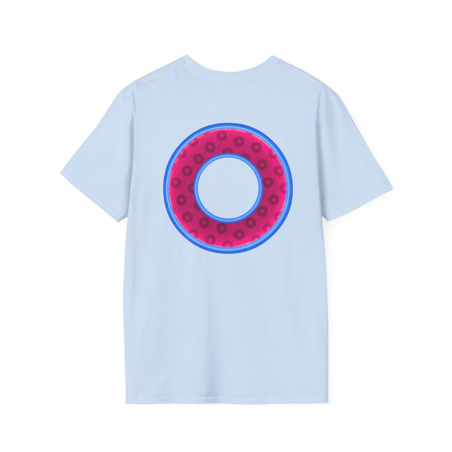 Plain Donuts/Unisex Soft-Style - "Plain Wide Mouthed Paradoxical Donuts" - bright magenta/light blue royal blue donuts