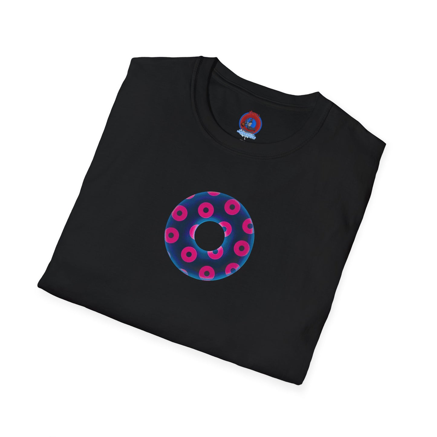 Plain Donuts/Unisex Soft-Style - "Plain Blimpy Paradoxical Donuts" - dark blue/hot pink donuts
