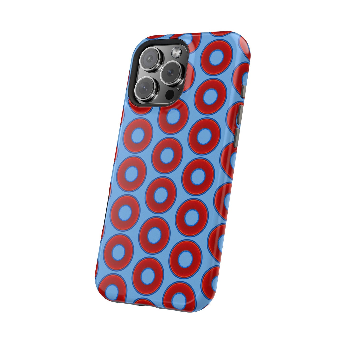Magnetic Tough Donut Case - red vivid donut print w/light blue background
