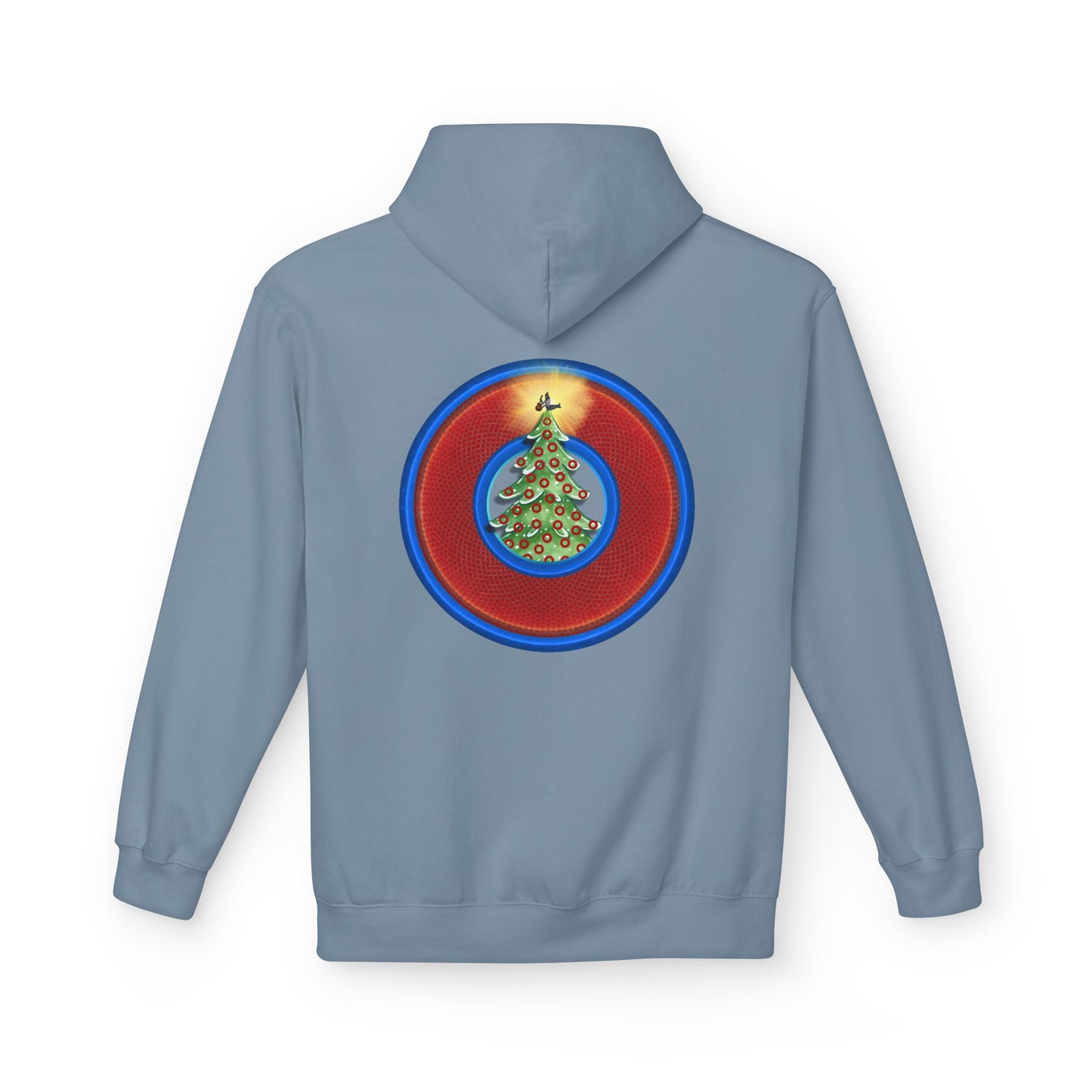 Fleece Harry Hoodies [Midweight Soft-style] - "It's Always Phishmas in Philly" - red rustic donut