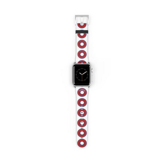 Lumpy Donut Wristband - compatible w/apple watch - red vivid donuts w/white background
