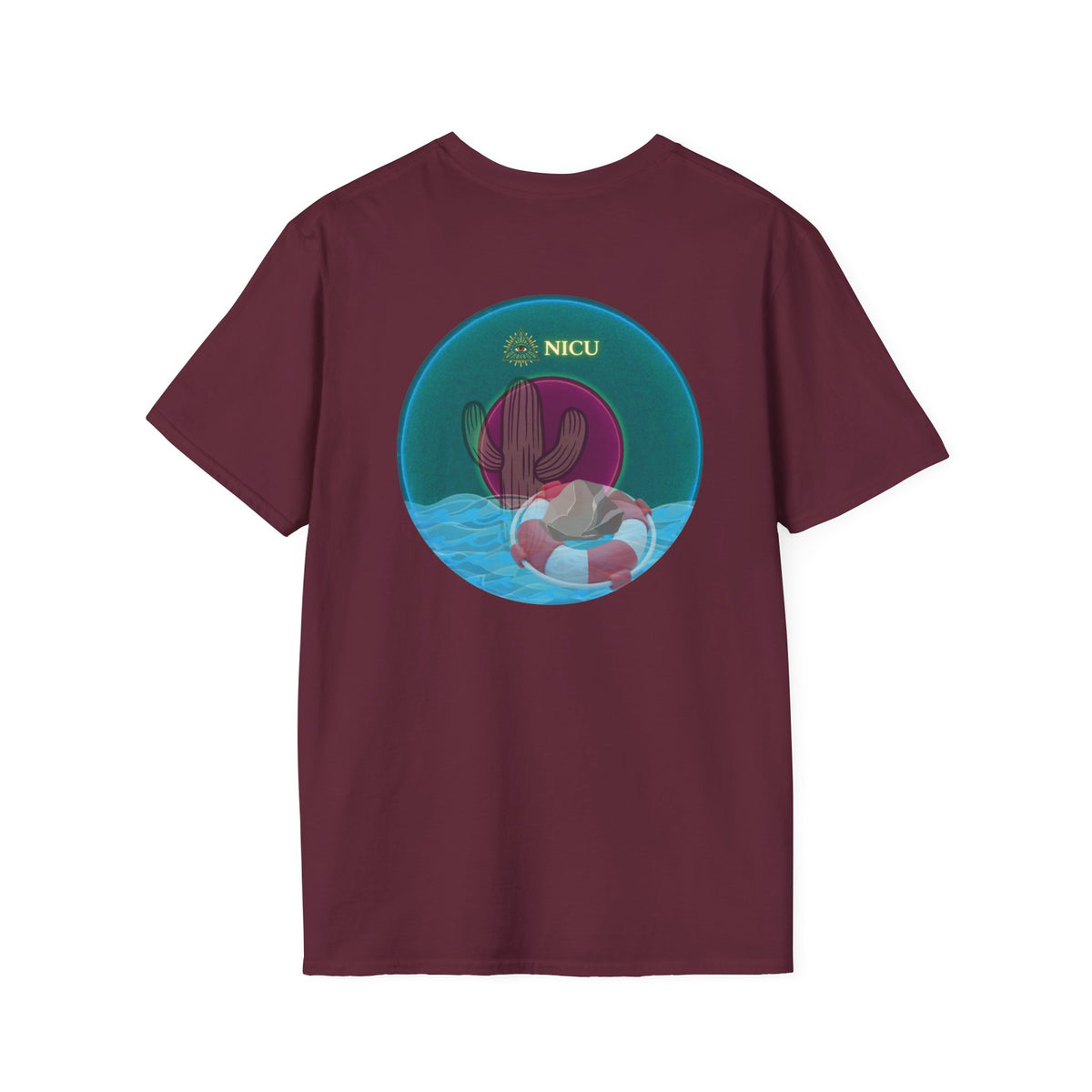 Classic Donut Tee - Unisex Soft-Style - "Masonic Donut of Rites" - series 1.0  - vivid dark teal donut